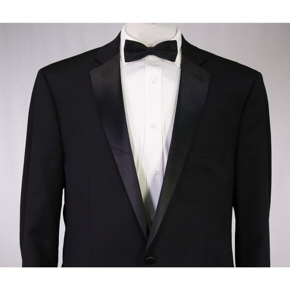 Calvin Klein Mens Extreme Slim Fit Black Tuxedo Formal Wedding Blazer Jacket 46L - Picture 3 of 9